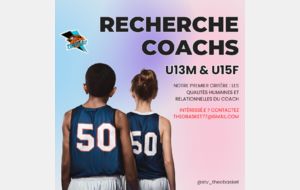 Recherche coachs U13M et U15F !